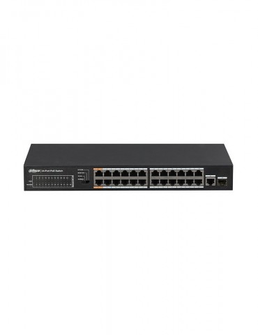 [DH-PFS3125-24ET-190] DAHUA Gigabit Combo PoE Switch 1 Gigabit Ports + 24Port FE PoE 10/100Mbps, vista trasera.