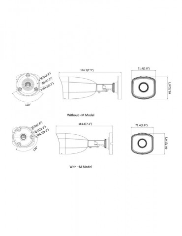 HWI-B121H-M(C) HIKVISION Hiwatch Bullet Camera IP 2MP Vision Nocturna Características